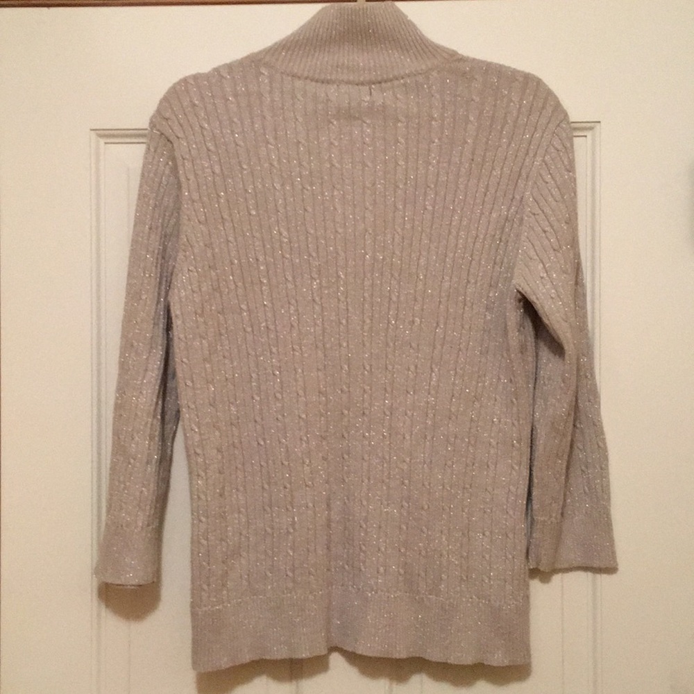 🔵 2/$22❗️Chaps Glitter Knit Full Zip Women’s Sweater - Picture 4 of 6